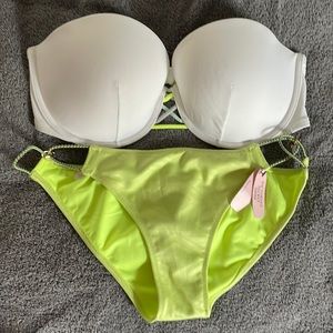 Neon Light Green and white Victoria’s Secrets bikini